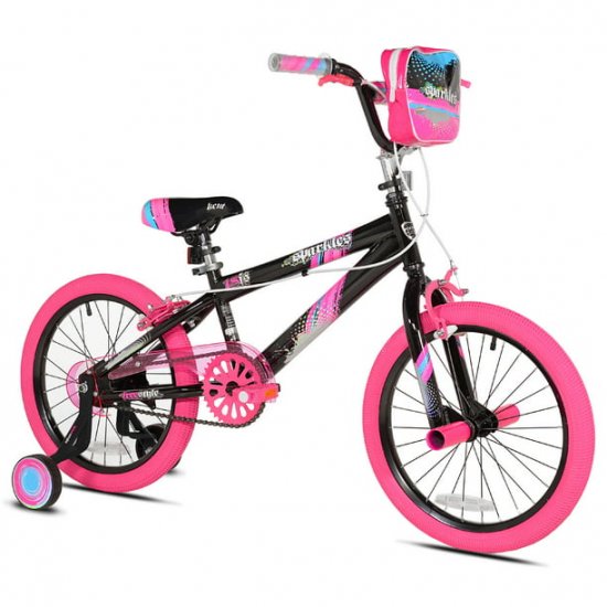 Kent 18 In. Sparkles Girl\'s Bike, Black and Pink