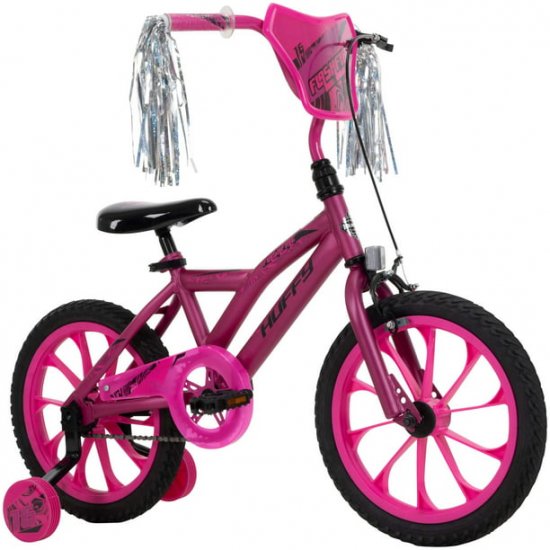 Huffy 16\" Flashfire Girls\' Bike for Kids, Purple / Pink