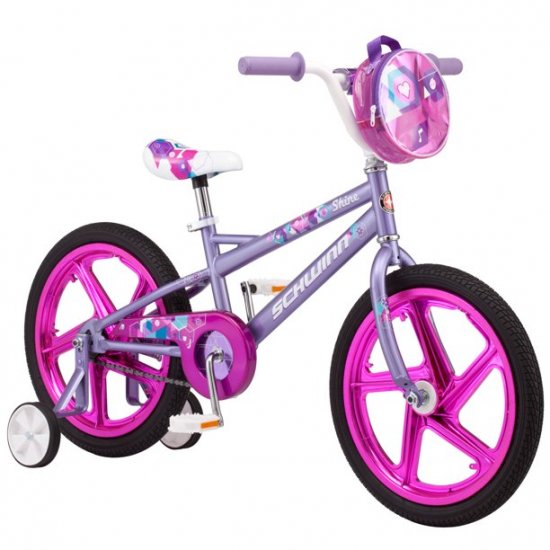 Schwinn Shine Girl\'s Sidewalk Bike, 18-inch mag wheels, ages 5