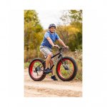 26" Mongoose Dolomite Men's 7-speed Fat Tire Mountain Bike, Navy Blue/Red