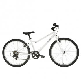 Decathlon Riverside 100, 24" Hybrid Kid's Bike, 4'5" to 4'11", White