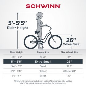 Schwinn Siesta Cruiser Bicycle, Single Speed, 26 In. Wheels Women's Style, Coral
