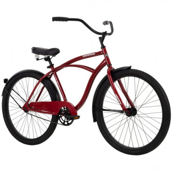 Huffy 26\" Cranbrook Men\'s Beach Cruiser Bike, Red Metallic