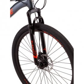 Mongoose Durham mountain bike, 21 speeds, 29-inch wheels, gray, mens style