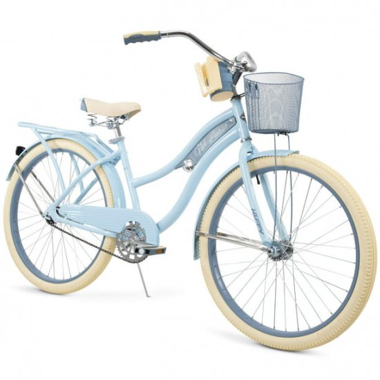 Huffy, Nel Lusso Classic Cruiser Bike with Perfect Fit Frame, Women\'s, Light Blue, 26 Inch