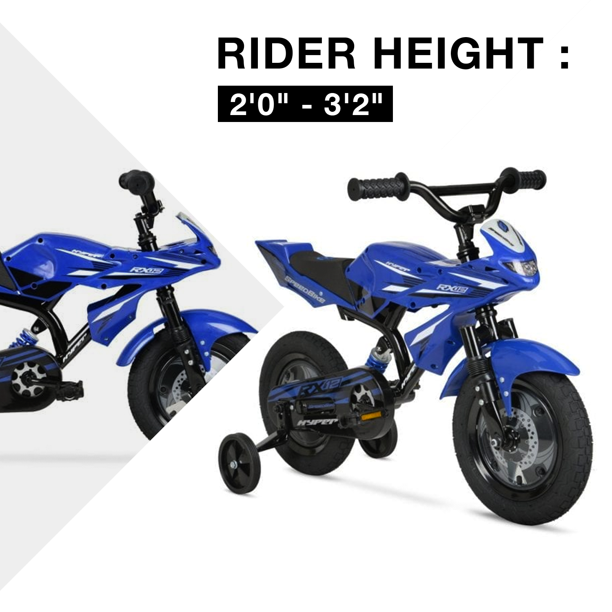 Hyper Bicycles 12 inch Boys Speedbike, Blue, With Training Wheels